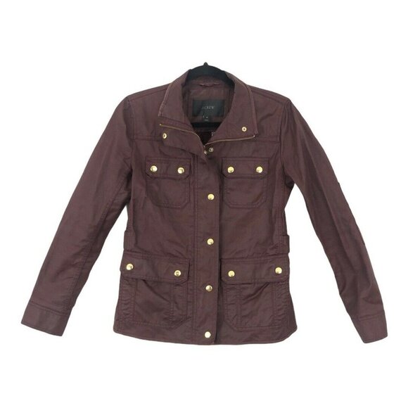 J. Crew Womens Size XS Deep Burgundy The Downtown Field Jacket Style 19034 - Picture 2 of 5